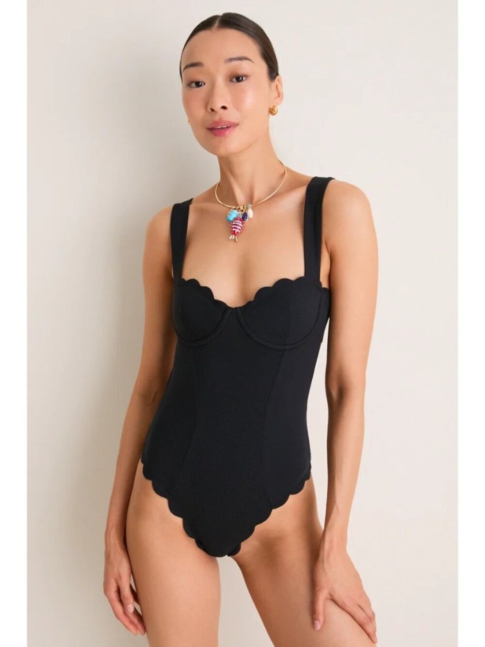 MARYSIA La Roche Maillot One Piece Black Size Medium NWT